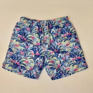 Michaels Swim | Flamingo Print‎ | Men's Cyclist Liner Swim Trunks | Small SKU373